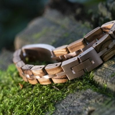 Eterna Rosé – Stijlvolle Houten Armband met Gravure - Afbeelding 5