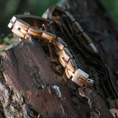 Eterna Rosé – Stijlvolle Houten Armband met Gravure - Afbeelding 6