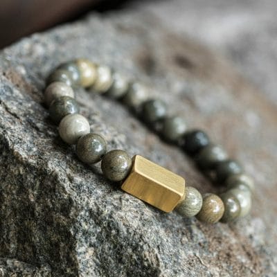 Natural Silver Leaf Jasper - Egyptische Kralen Armband 4 Natural Silver Leaf Jasper - Egyptische Kralen Armband - Afbeelding 4