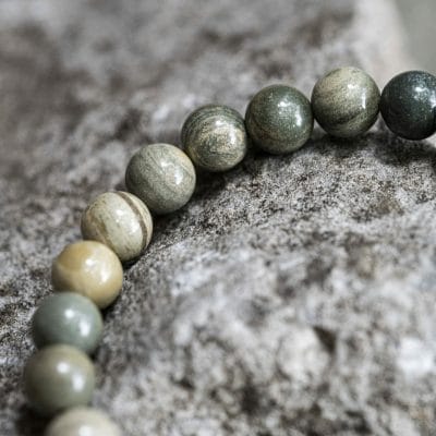 Natural Silver Leaf Jasper - Egyptische Kralen Armband 3 Natural Silver Leaf Jasper - Egyptische Kralen Armband - Afbeelding 3