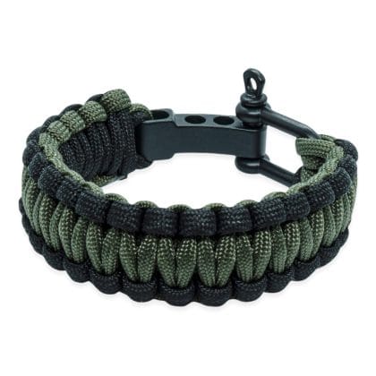 Survival armband - Groen zwart (verstelbaar)