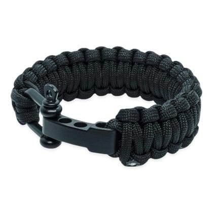 Survival armband - zwart (verstelbaar)
