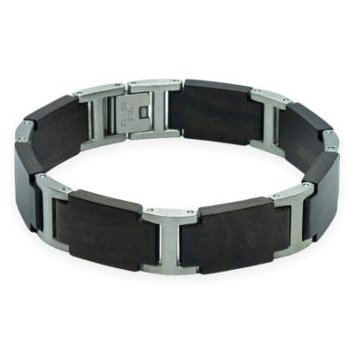 Gaia – Ebbenhout & Roestvrij Staal Houten Armband - Afbeelding 4