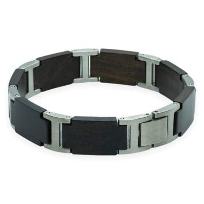 Gaia – Ebbenhout & Roestvrij Staal Houten Armband - Afbeelding 7
