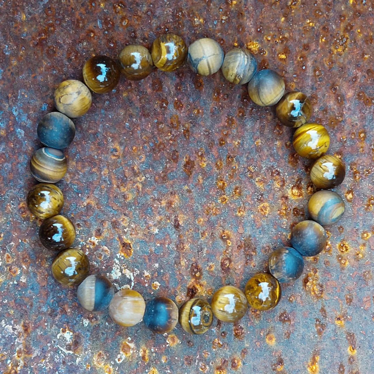 Ontwerp je eigen armband 19 Tijgeroog Armband – Matte & Glanzende Kralen Mix | Natuurlijke Kracht