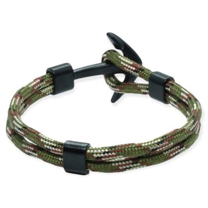 Touw Anker armband Legergroen