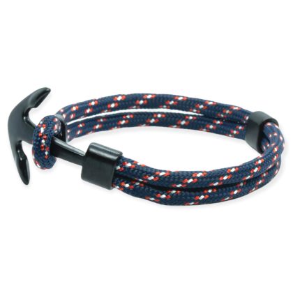Touw Anker armband Navy Blauw