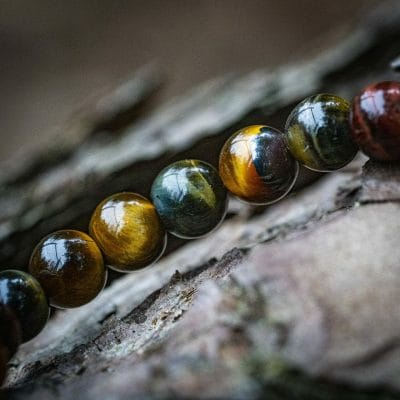 Trio Tijger Eye: Gele Tijgeroog, Valkenoog (blauw) en Stierenoog (rood) Kralen Armband 6 Trio Tijger Eye: Gele Tijgeroog, Valkenoog (blauw) en Stierenoog (rood) Kralen Armband - Afbeelding 6