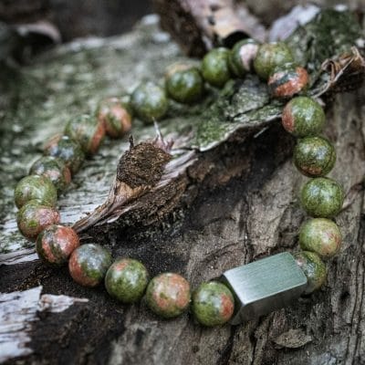 'Unakite Rots' geslepen kralen armband 7 'Unakite Rots' geslepen kralen armband - Afbeelding 7