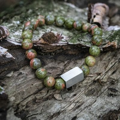 'Unakite Rots' geslepen kralen armband 3 'Unakite Rots' geslepen kralen armband - Afbeelding 3