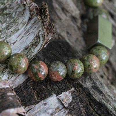 'Unakite Rots' geslepen kralen armband 6 'Unakite Rots' geslepen kralen armband - Afbeelding 6