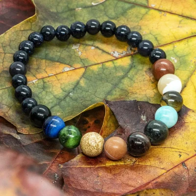 Zonnestelsel & Universum | Small 6 & 8mm Edelsteen Kralenarmband - Afbeelding 4