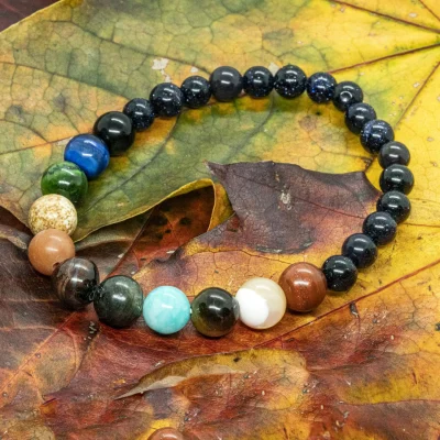 Zonnestelsel & Universum | Small 6 & 8mm Edelsteen Kralenarmband - Afbeelding 3