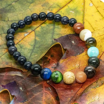 Zonnestelsel & Universum | Small 6 & 8mm Edelsteen Kralenarmband - Afbeelding 2