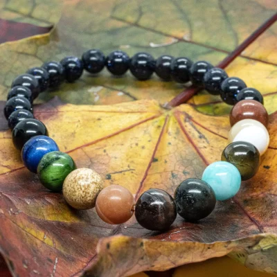 Zonnestelsel & Universum | Small 6 & 8mm Edelsteen Kralenarmband - Afbeelding 7