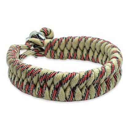 Viking Armband - Scandinavisch Gevlochten Touw (Beige Rood Zwart)