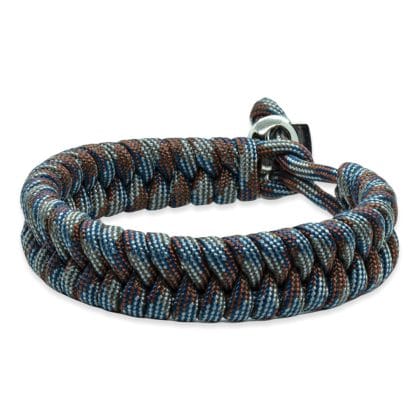Viking Armband - Scandinavisch Gevlochten Touw (Bruin/blauw/grijs)
