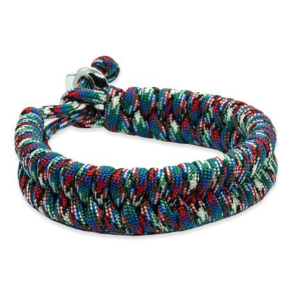 Viking Armband - Scandinavisch Gevlochten Touw (Groen/blauw/rood/wit)