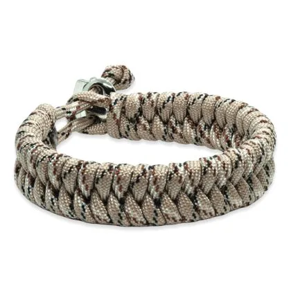 Viking Armband - Scandinavisch Gevlochten Touw (Zwart/Desert)