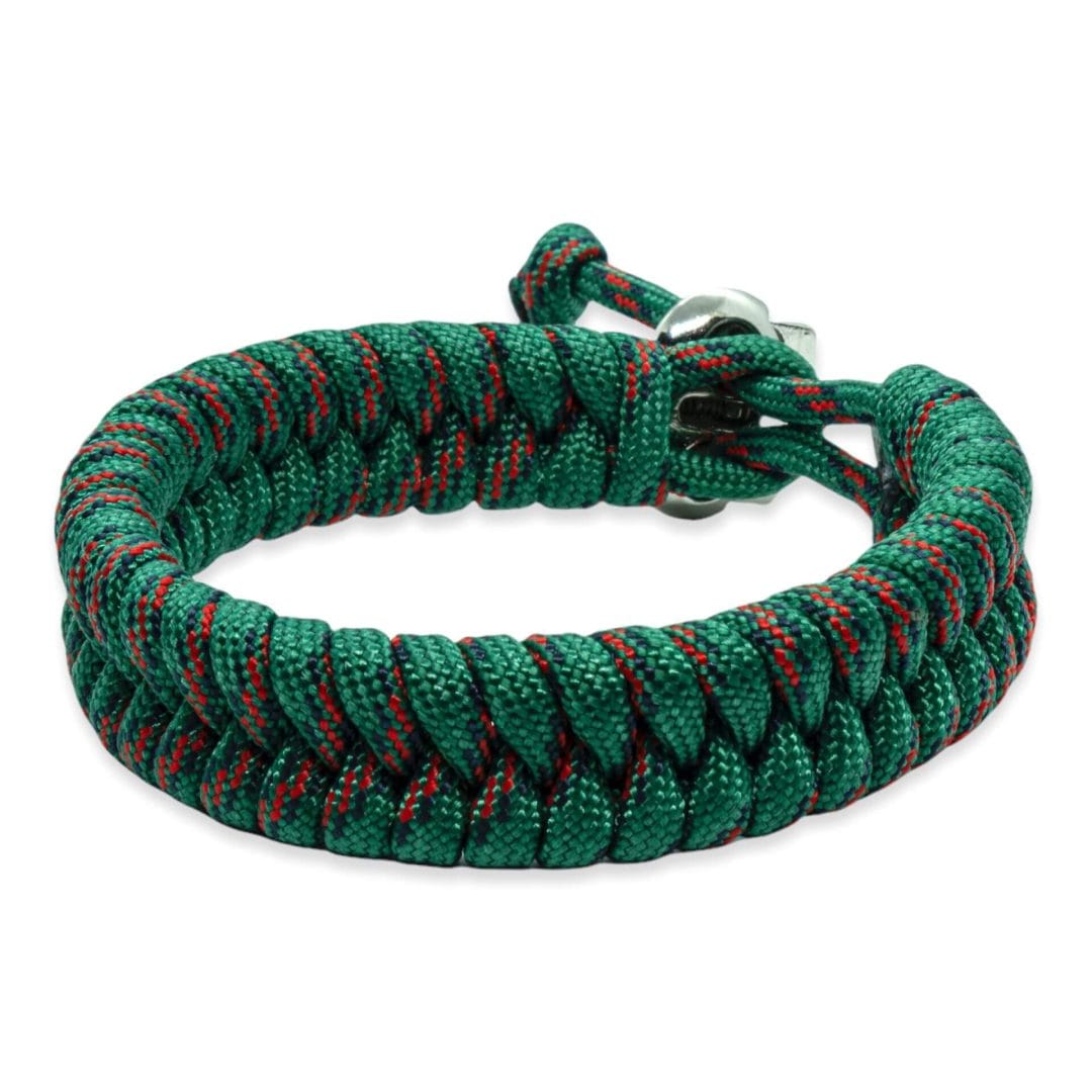 Viking Armband - Scandinavisch Gevlochten Touw (Zwart/Rood/Groen)