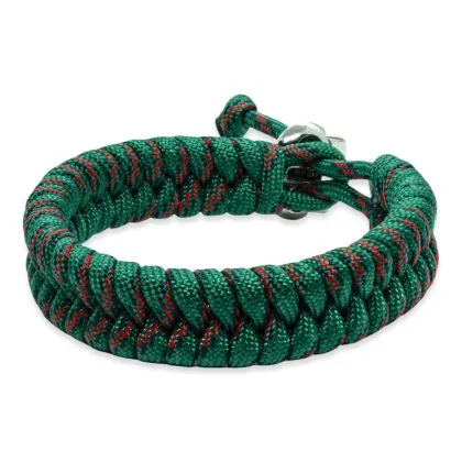 Viking Armband - Scandinavisch Gevlochten Touw (Zwart/Rood/Groen)