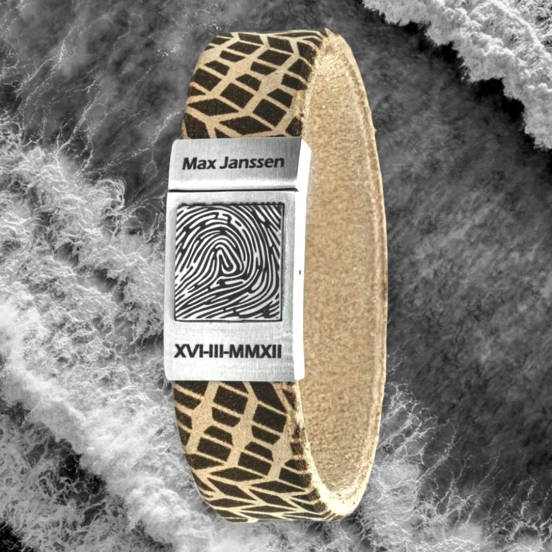 Vingerafdruk armband - Waterflow Edition - 8 leersoorten