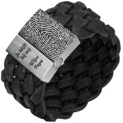 Reviews van Armband.nl en Armband.be 3 Vingerafdruk op je armband Zwart of bruin gevlochten leren Armband