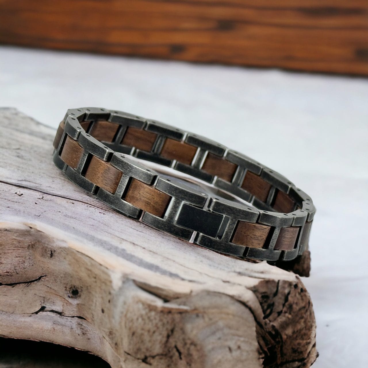 Ontwerp je eigen armband 10 Vintage Woody Mannelijke authentieke houten armband