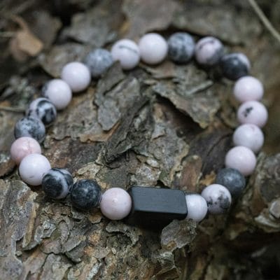 Witte & Roze Zebra Kralen armband 7 Witte & Roze Zebra Kralen armband - Afbeelding 7