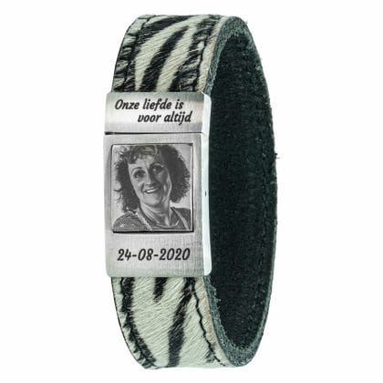 Zebra Fotoarmband leer met eigen foto