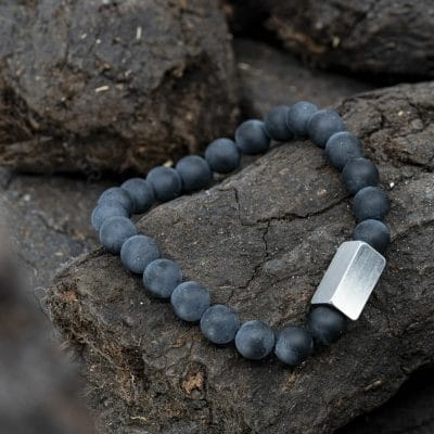 Zeus - Mat zwarte Agaat – Kralen armband - Deze prachtige armband is gemaakt van zwarte agaat kralen