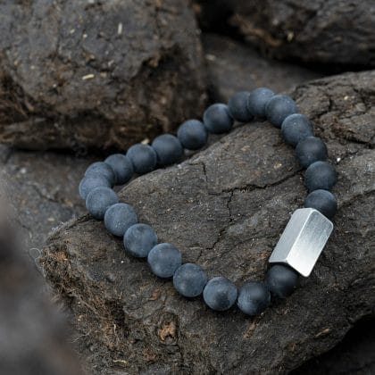 Zeus - Mat zwarte Agaat – Kralen armband - Deze prachtige armband is gemaakt van zwarte agaat kralen