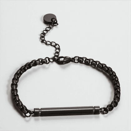 Zwarte as armband met askamer