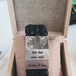 foto op armband gevlochten leer review foto