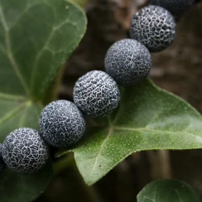 Verweerde blauwe Agaat - Kralen Armband - Afbeelding 3