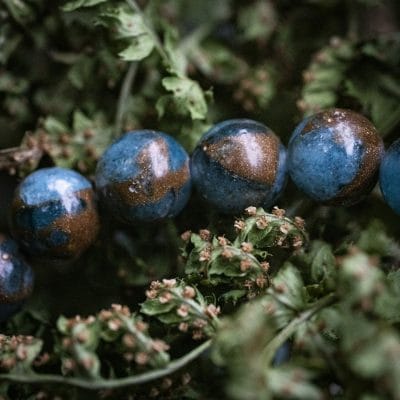 Blauwe Goud-aderige 8mm Natuurstenen kralen armband 3 Blauwe Goud-aderige 8mm Natuurstenen kralen armband - Afbeelding 3