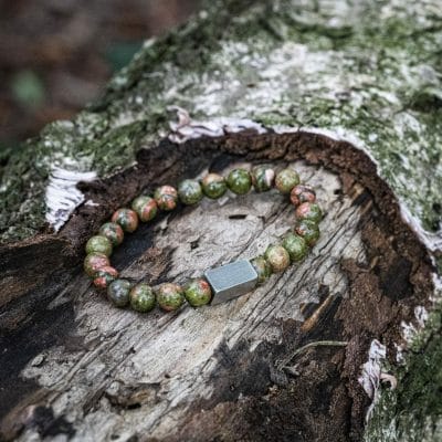 'Unakite Rots' geslepen kralen armband 2 'Unakite Rots' geslepen kralen armband - Afbeelding 2