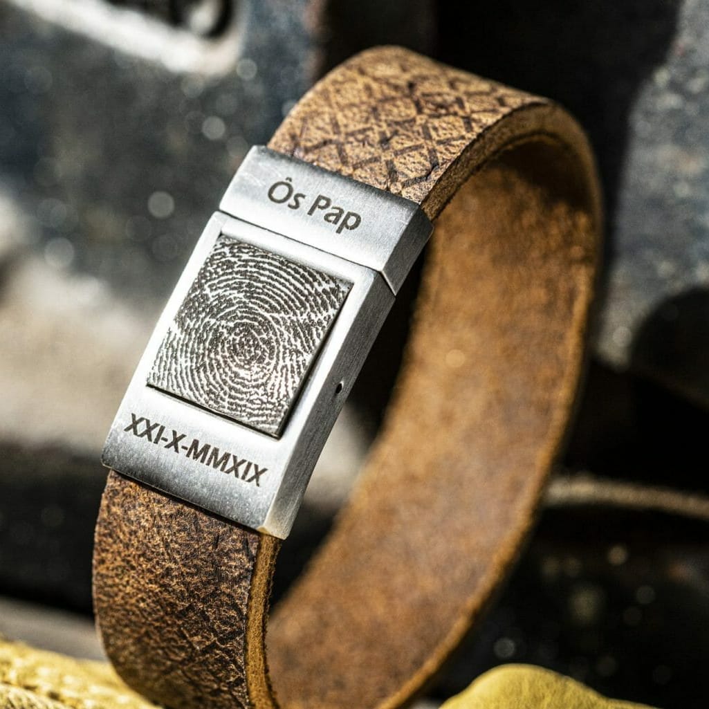 herinnering vingerafdruk armband man ter nagedachtenis