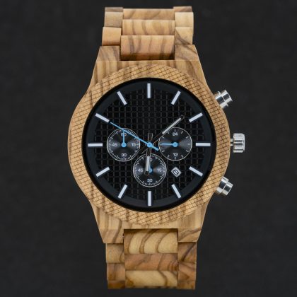 Aviator - Olijf Houten heren piloten horloge Timberwood