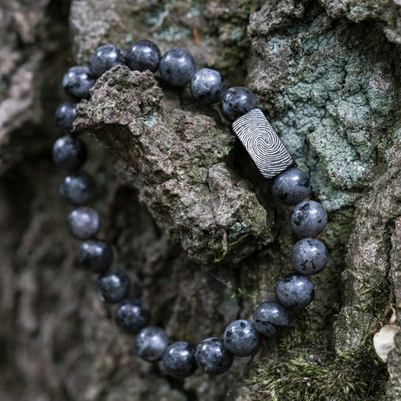 Ontwerp je eigen armband 17 vingerafdruk Kralen armband zwart