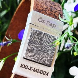 Papa Vingerafdruk armband - Zwart gevlochten leer photo review