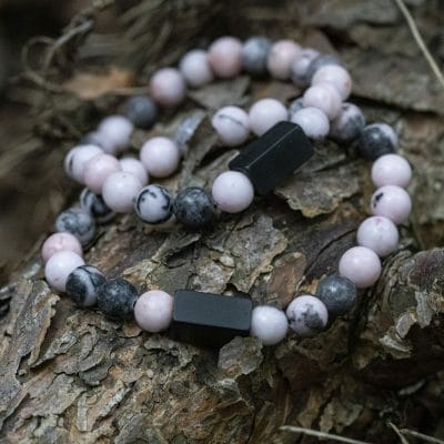 Witte & Roze Zebra Kralen armband 3 Witte & Roze Zebra Kralen armband - Afbeelding 3