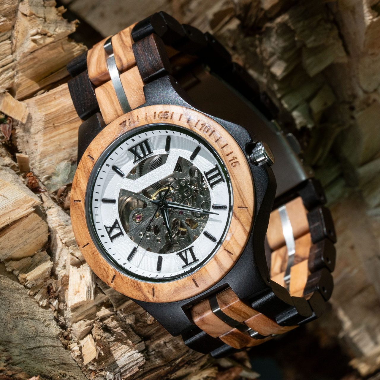 wooden watch black forest heren horloge