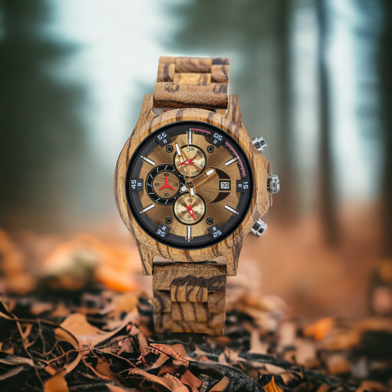 houten horloges heren zebra hout gouden uurwerk mannen