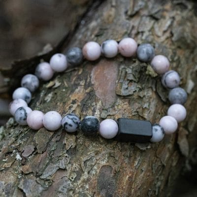 Witte & Roze Zebra Kralen armband 5 Witte & Roze Zebra Kralen armband - Afbeelding 5