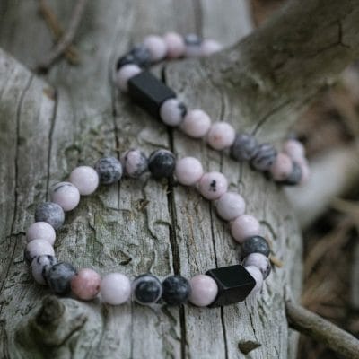 Witte & Roze Zebra Kralen armband 6 Witte & Roze Zebra Kralen armband - Afbeelding 6